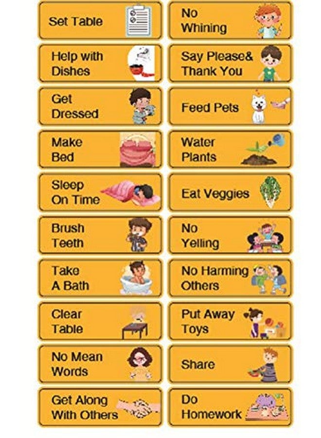 Chocozone Magnetic Resposibility Chart Behaviour Reward Chart Self-Adhesive for Kids with 20 Responsibility Magnets, 210 Star/Emoji Stickers & 2 Erasable Pens Learning Toys for Kids - Image 2