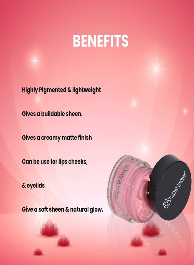 Vedzone Derma Natural & Organic Lip and Cheek Tint - 15g | Enriched with Mango, Kokum, Cocoa & Shea Butter | Moisturizing, Lightweight & Non-Sticky Tint | Natural Flush & Glow | Lip Tints Balm - Image 4