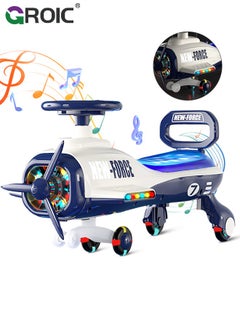 GROIC Aircraft Plasma Car Lights Music The Ultimate Wiggle Car Ride on Toy and Plasma Car For Kids,Swing Cars for Kids,Top Gear Swing Car  - Image 1