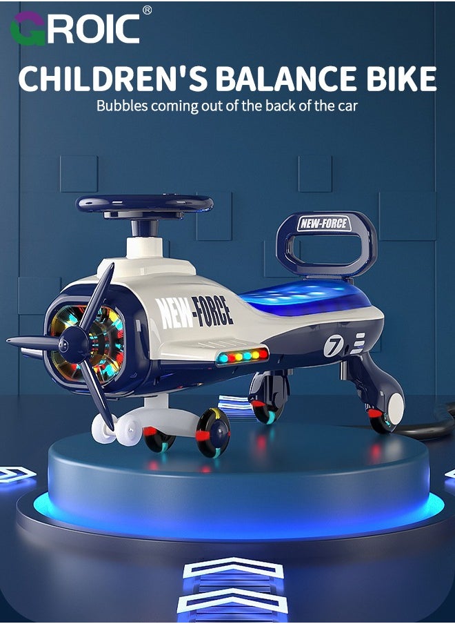 GROIC Aircraft Plasma Car Lights Music The Ultimate Wiggle Car Ride on Toy and Plasma Car For Kids,Swing Cars for Kids,Top Gear Swing Car  - Image 2