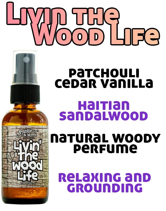 Frankie & Myrrh Frankie & Myrrh Livin' The Wood Life Aromatherapy Spray - Patchouli, Vanilla, Sandalwood, Cedar. Relaxation and Meditation Essential Oil Freshwater Mist. 100% Pure Oils.  - Image 4