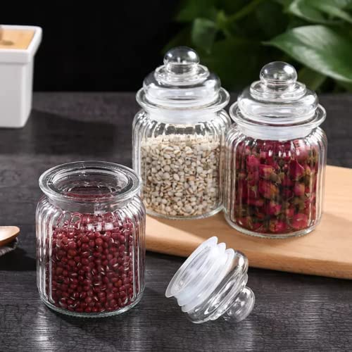 MUAC Glass Container Jar With Lid For Kitchen Small Jars for Kitchen Storage Pop Jar Glass Jar Food Storage Containers For Storing Spices, Jam, Honey, Aachar, Sugar, Coffee Beans (350mll) (10pc) - Image 1