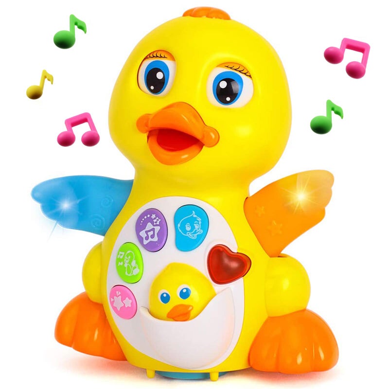 Yiosion Musical Flapping Yellow Duck Interactive Action Educational Learning Walking Light Up Dancing Toy for 1 Year Old Baby Toddler Infant - Image 1