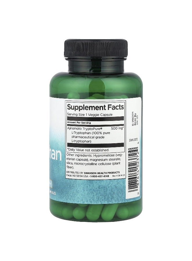 Swanson, L-Tryptophan, 500 mg, 90 Veggie Capsules (Packaging may vary) - Image 2