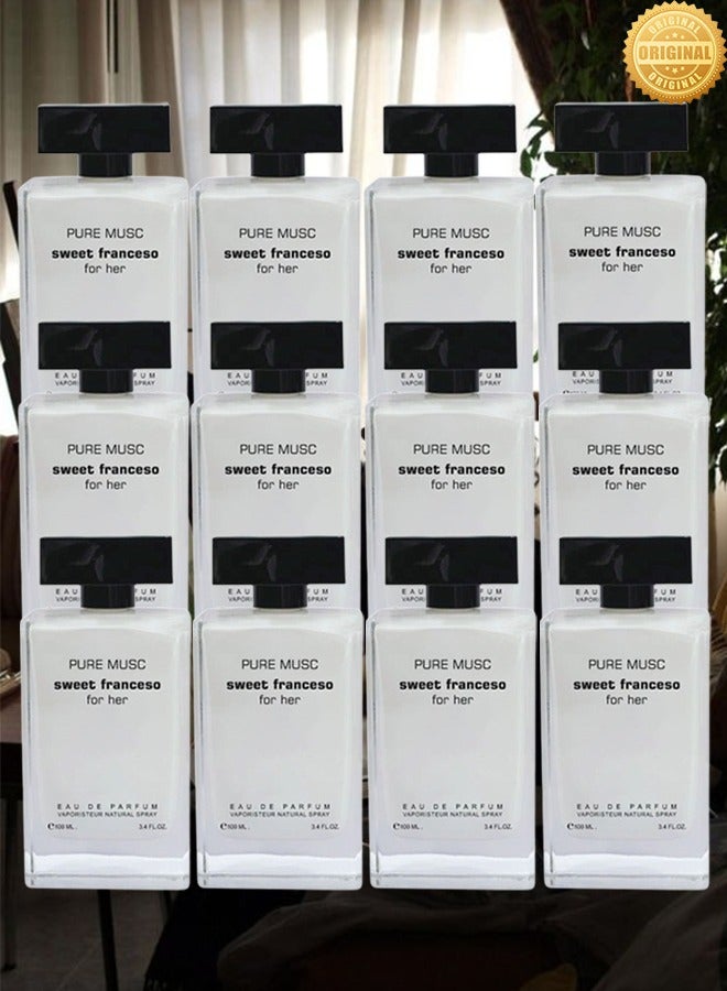 فور هير 12 قطع عطر بيور مسك سويت فرانسيسو للنساء أبيض 100 مل - Image 1