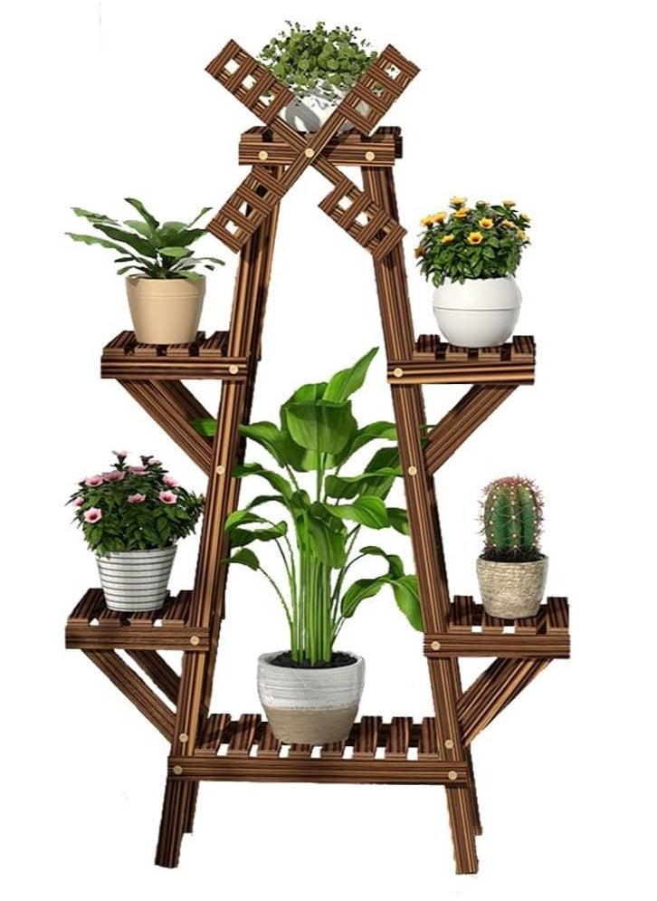 DubaiGallery Wood Plant Stand Balcony Flower Pot Ladder Shelf Outdoor Garden Planter Holder Indoor Plants Pots Home Decor Storage Rack  - Image 2