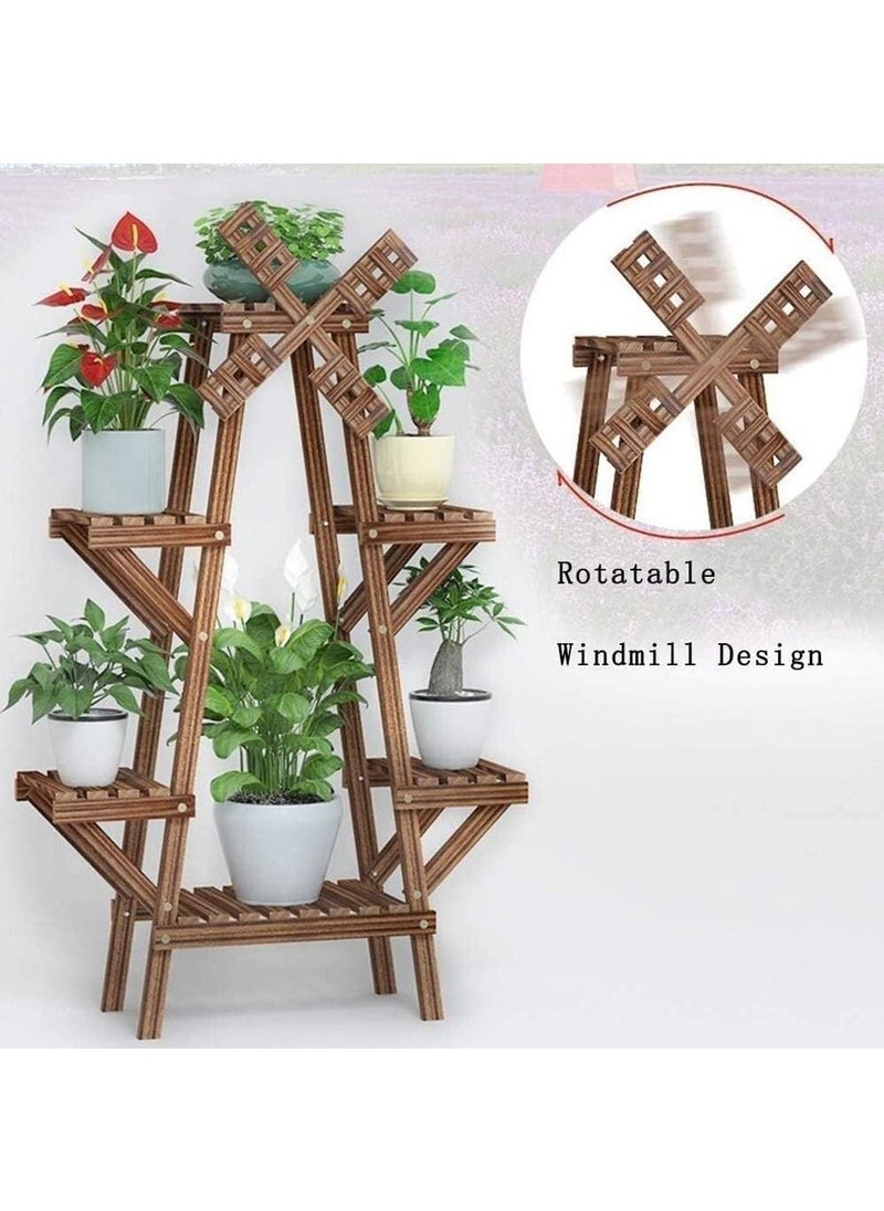 DubaiGallery Wood Plant Stand Balcony Flower Pot Ladder Shelf Outdoor Garden Planter Holder Indoor Plants Pots Home Decor Storage Rack  - Image 3