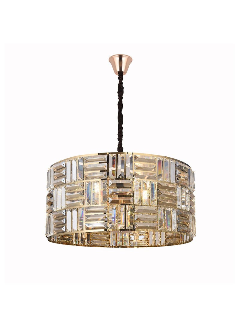 DANUBE HOME Nicely Silver Glass Chandelier for Living Room - Elegant E14x8 Design, 63cm Diameter, 26cm Height - Modern Lighting Fixture for Home Decor  - Image 3