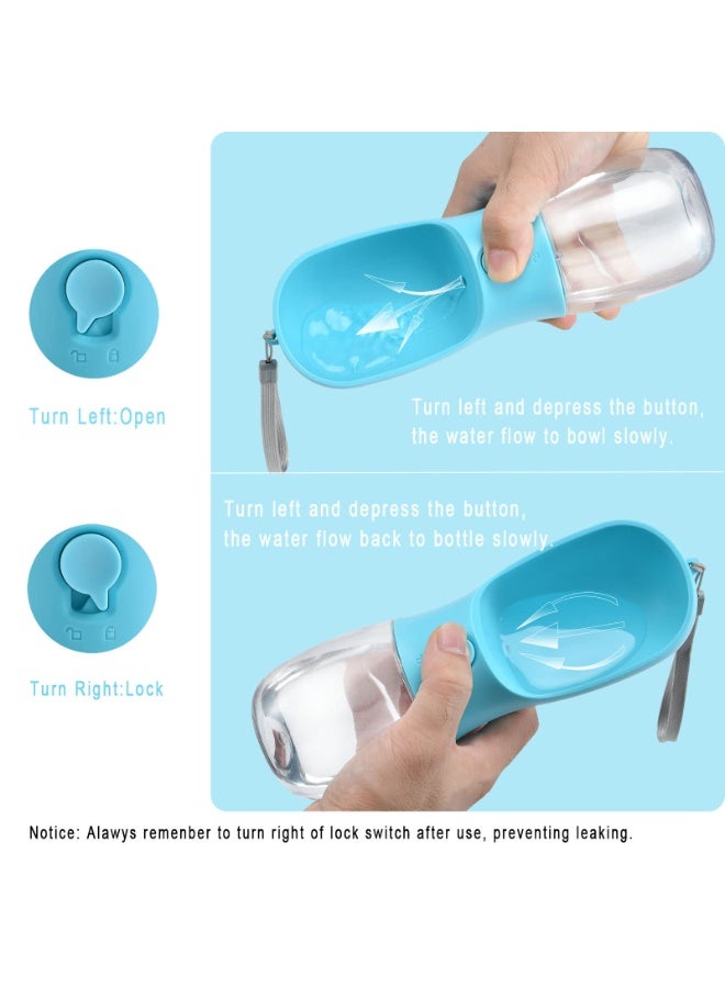 500ML Dog Water Bottle With Food Container, Travel Dog Water Bowl, Portable Pet Dispenser, high temperature resistance，Dog Gift Accessories, Essential Items For Dogs, Suitable For York Cat Walking And Hiking, Blue - Image 4