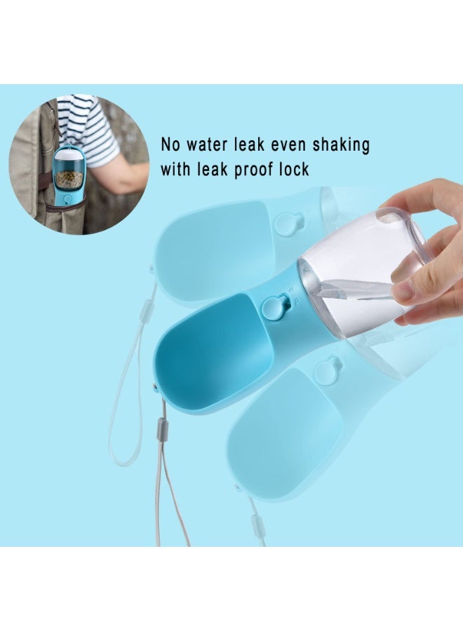 500ML Dog Water Bottle With Food Container, Travel Dog Water Bowl, Portable Pet Dispenser, high temperature resistance，Dog Gift Accessories, Essential Items For Dogs, Suitable For York Cat Walking And Hiking, Blue - Image 3