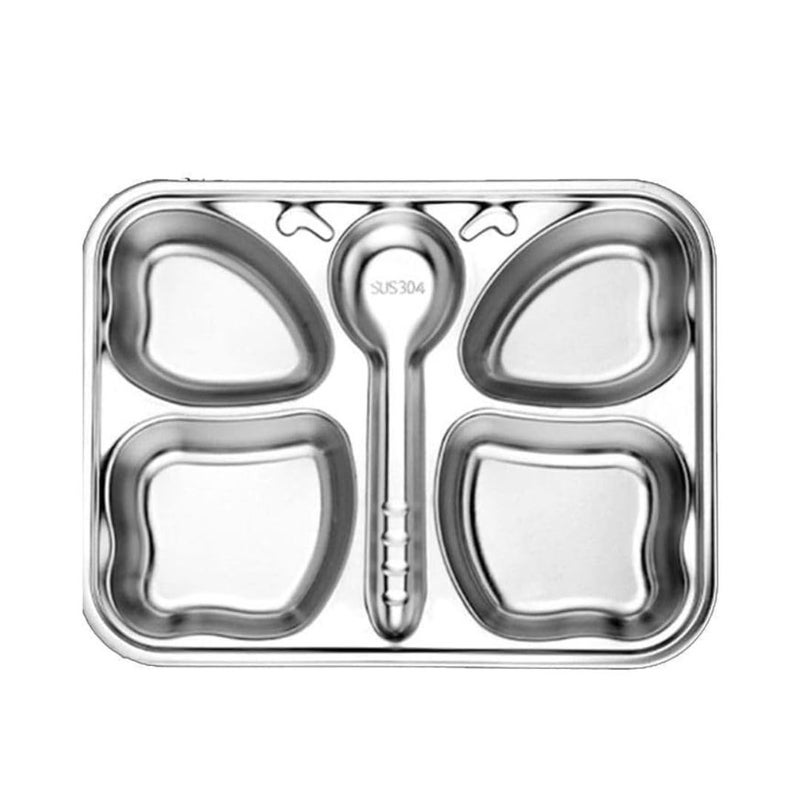THEONI Stainless Steel Butterfly Plate for Kids – 4 Section Divided Tray | BPA-Free, Non-Toxic, Unbreakable Dinnerware for Toddlers & Babies - Image 2