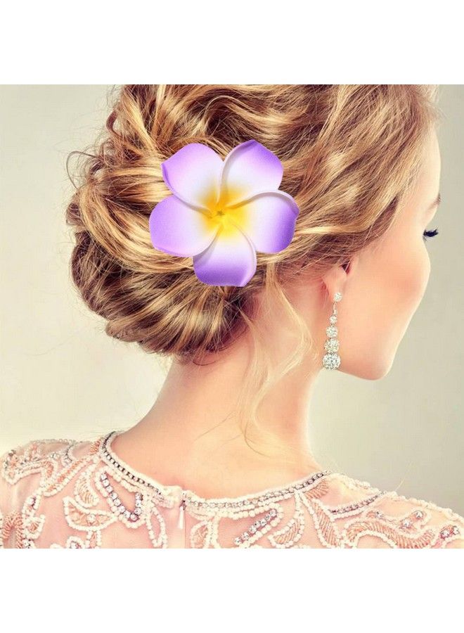 CBLUO 12 Pcs Plumeria Hair Clips Flower Barrettes Floral Headpiece Hair Pins Hairpins Hairclips Women Multicolor Hawaiian Luau Tropical Wedding Vacation Beach Party Decorations Cosplay Hair Accessories - Image 5