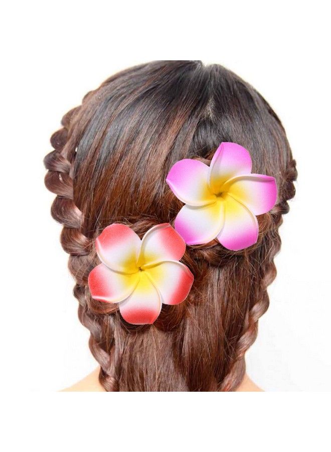 CBLUO 12 Pcs Plumeria Hair Clips Flower Barrettes Floral Headpiece Hair Pins Hairpins Hairclips Women Multicolor Hawaiian Luau Tropical Wedding Vacation Beach Party Decorations Cosplay Hair Accessories - Image 4