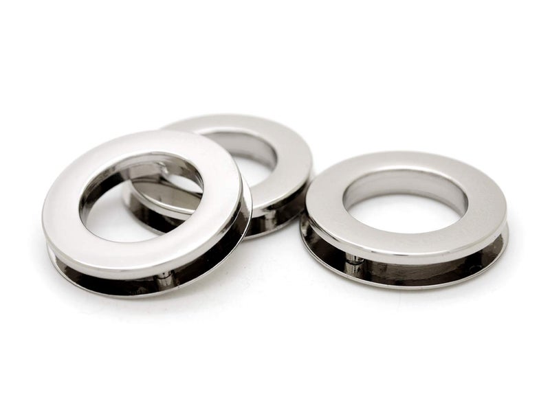 CRAFTMEMORE 4sets Screw-in Eyelet Metal Screw Together Grommets Bag Loop Handle Connector Rings Purse Accessories SCES (Silver, 1 Inch) - Image 1