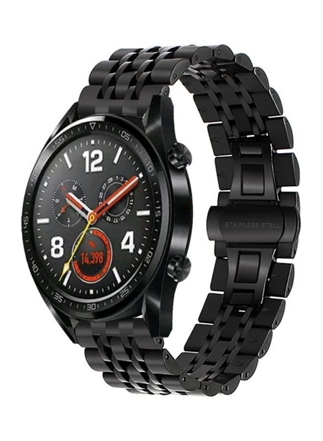 NIBEMINENT Classic Stainless Steel Smartwatch Strap Band For Huawei Smart Watch GT2/GT/Honor Magic 2 Black  - Image 1