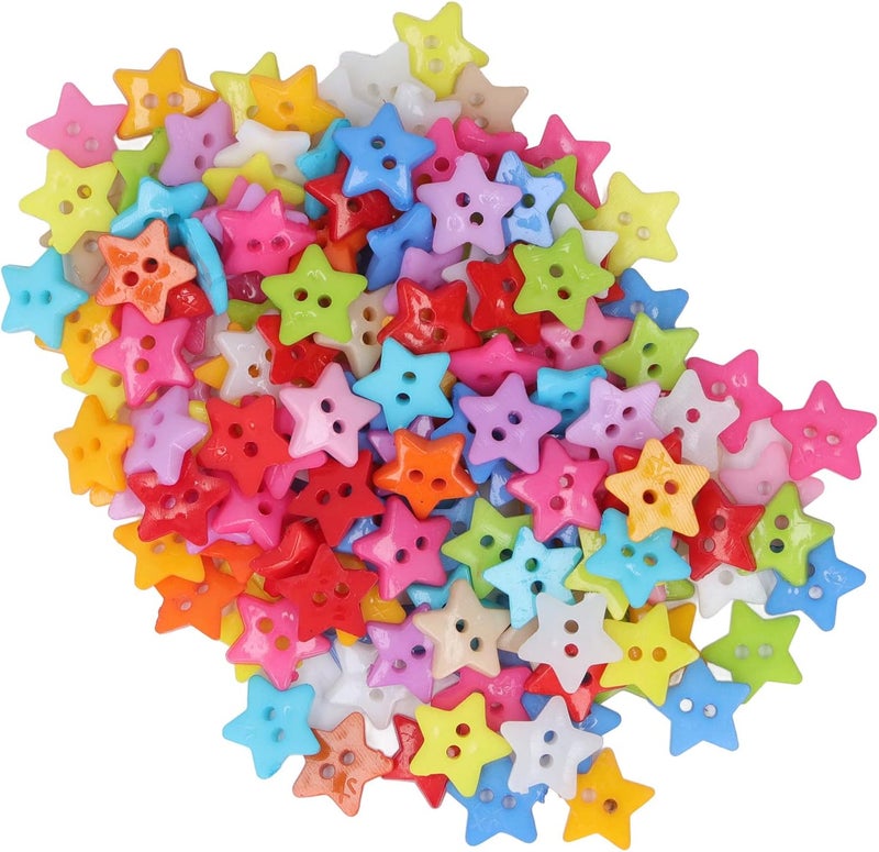 200Pcs Star Buttons, Sewing Buttons, Decorative Buttons, Colorful Unique Design Cute Small Decorative Buttons, for Sewing Decoration DIY Crafts - Image 3