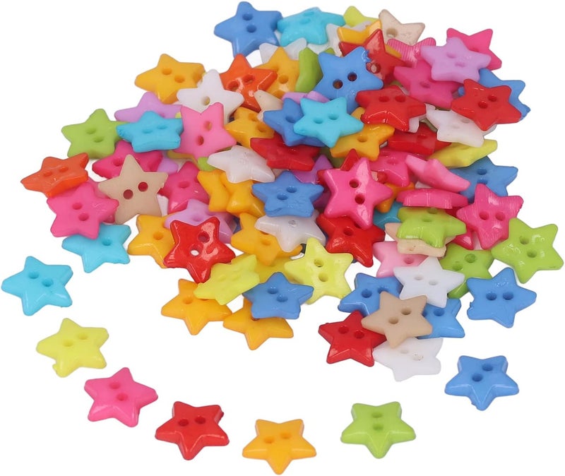 200Pcs Star Buttons, Sewing Buttons, Decorative Buttons, Colorful Unique Design Cute Small Decorative Buttons, for Sewing Decoration DIY Crafts - Image 1