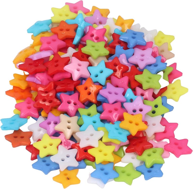 200Pcs Star Buttons, Sewing Buttons, Decorative Buttons, Colorful Unique Design Cute Small Decorative Buttons, for Sewing Decoration DIY Crafts - Image 5