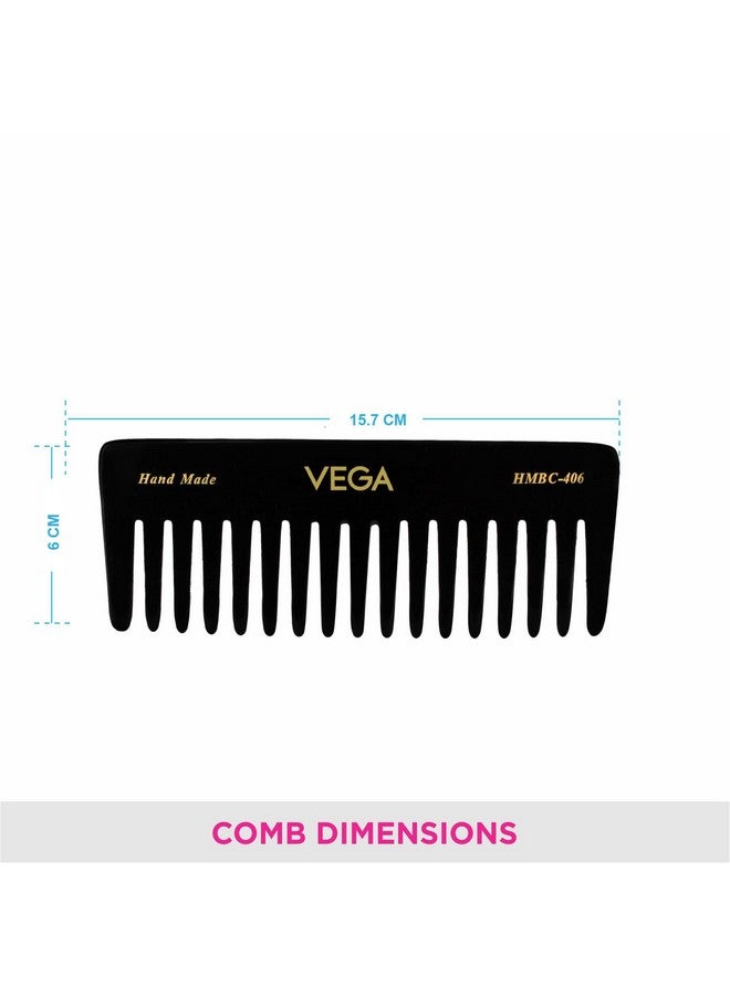 Vega Large Shampoo Hair Comb,Handmade, (India'S No.1* Hair Comb Brand)For Men And Women, Black, (Hmbc-406)  - Image 3