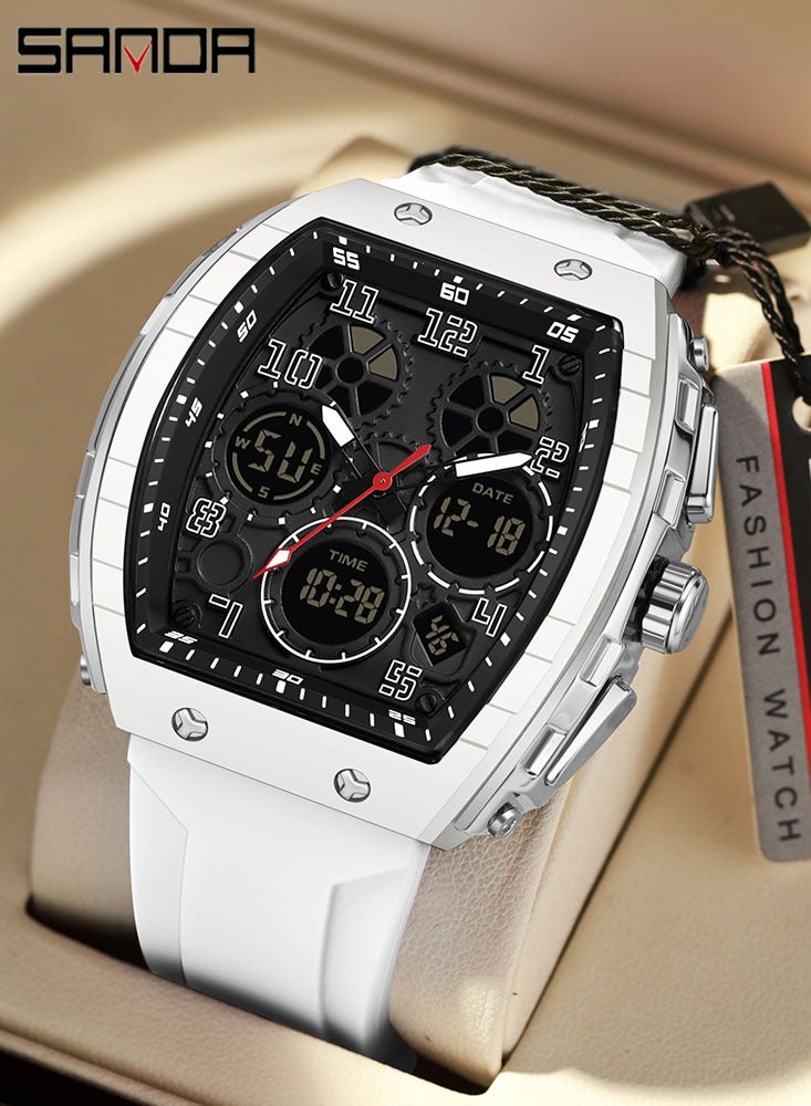 SANDA Men Watches Quartz Electronic Watch Waterproof Watch Man Double Display Digital Wristwatch Date Male Clock - Image 1