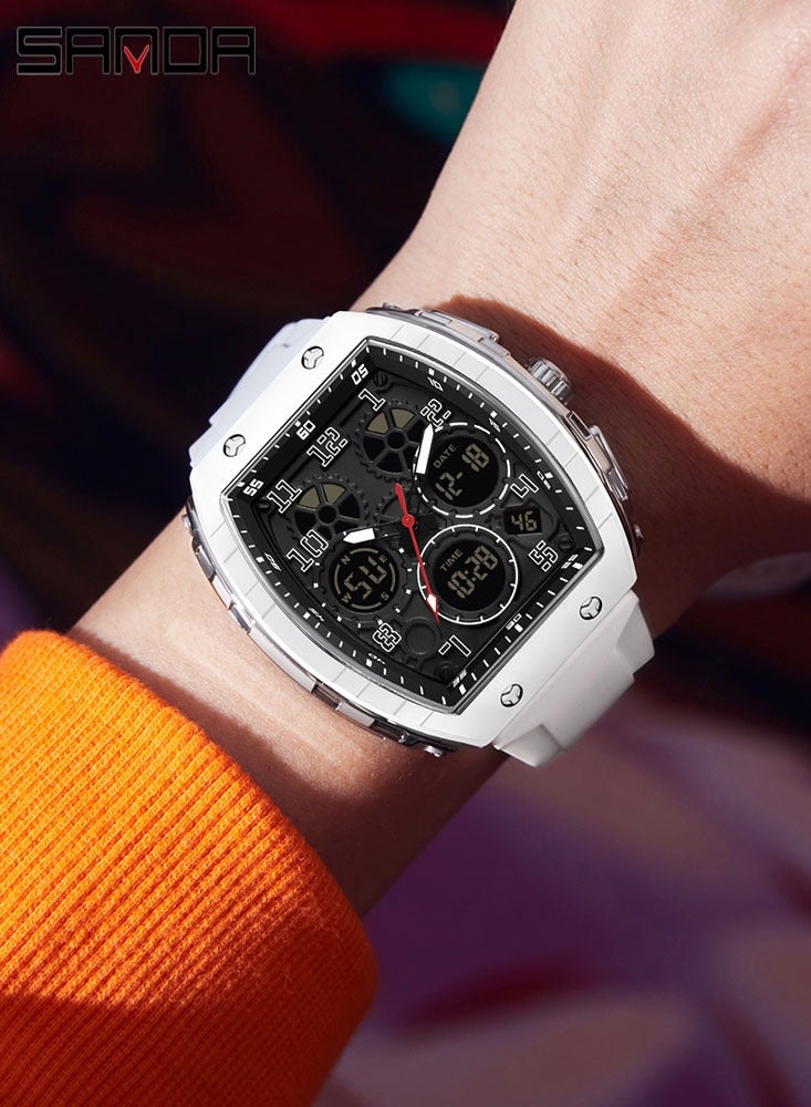 SANDA Men Watches Quartz Electronic Watch Waterproof Watch Man Double Display Digital Wristwatch Date Male Clock - Image 3
