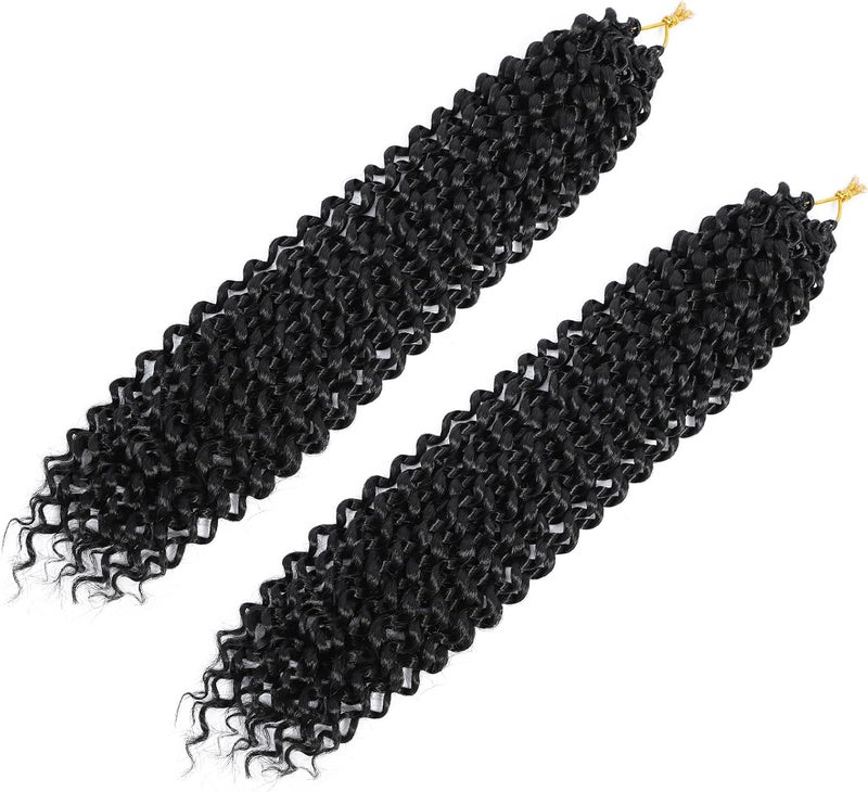 Dansama 2 Packs Passion Twist Hair Water Wave Braiding Hair for Butterfly Style Crochet Braids Bohemian Hair Extensions (18inch (Pack of 2), #1B) - Image 1