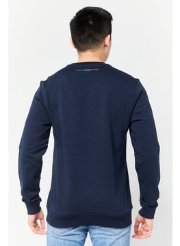 LAMBORGHINI Men Crew Neck Graphic Printed long Sleeves Sweatshirt, Navy  - Image 2