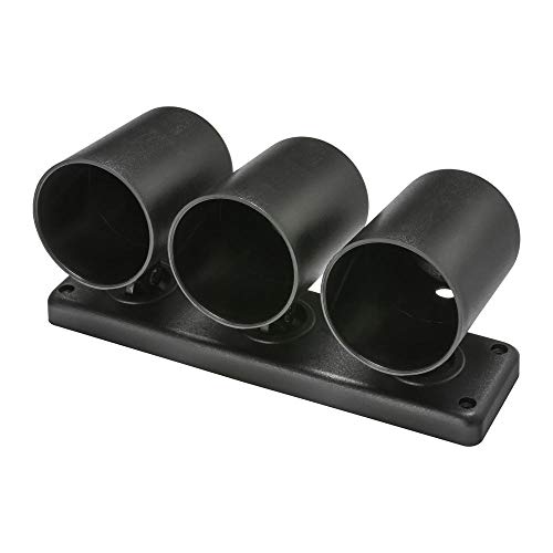 GLOWSHIFT بود عدادات داشبورد ثلاثي دوار أسود عالمي من جلو شيفت - يناسب أي طراز/نوع - يدور 360 درجة - بلاستيك ABS - يركب (3) عدادات 2-1/16" (52 مم) على داشبورد السيارة - Image 1