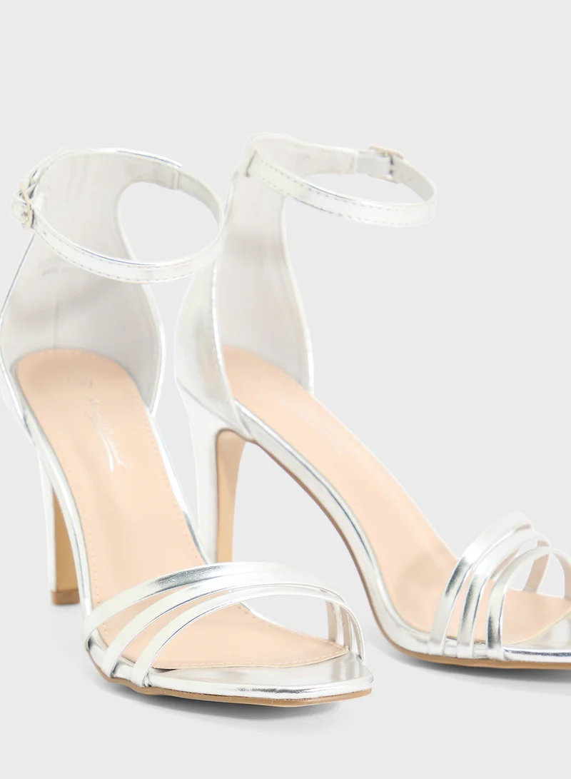 Anne Michelle Stiletto Heel Three Strap Sandal