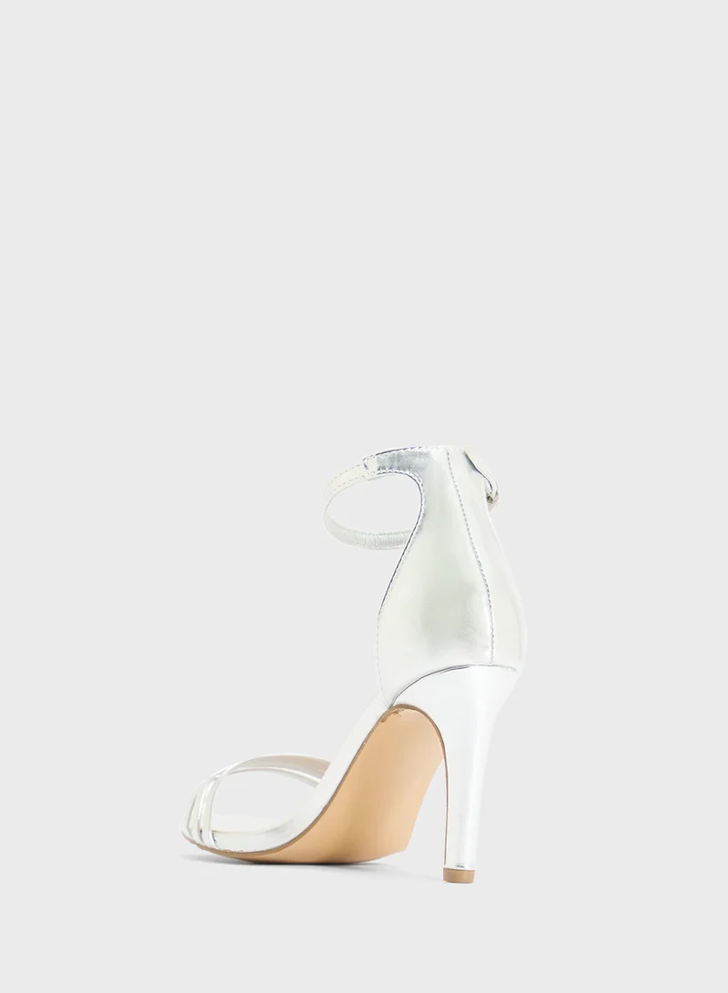 Anne Michelle Stiletto Heel Three Strap Sandal