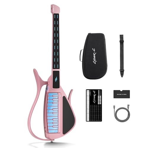 CYBER-G Enya CYBER-G Stringless Smart Guitar, Foldable Travel Backing Guitarra, Built-in Drum Machine & Bassline, 20 instrument Sounds for One-Man Band, App Interactive Chord Sheets For Adults & Teens(Pink) - Image 1