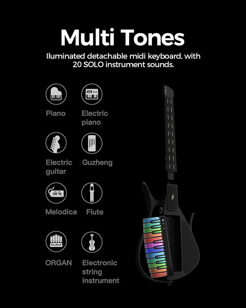 CYBER-G Enya CYBER-G Stringless Smart Guitar, Foldable Travel Backing Guitarra, Built-in Drum Machine & Bassline, 20 instrument Sounds for One-Man Band, App Interactive Chord Sheets For Adults & Teens(Pink) - Image 3