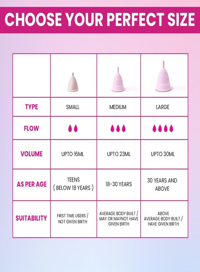 everteen Reusable Menstrual Cup Medium Size for Women, Odor and Rash-Free, Upto 12-Hour Protection, Medical-Grade Silicone, Period Cups for Heavy Flow - Pack of 1 - Image 2