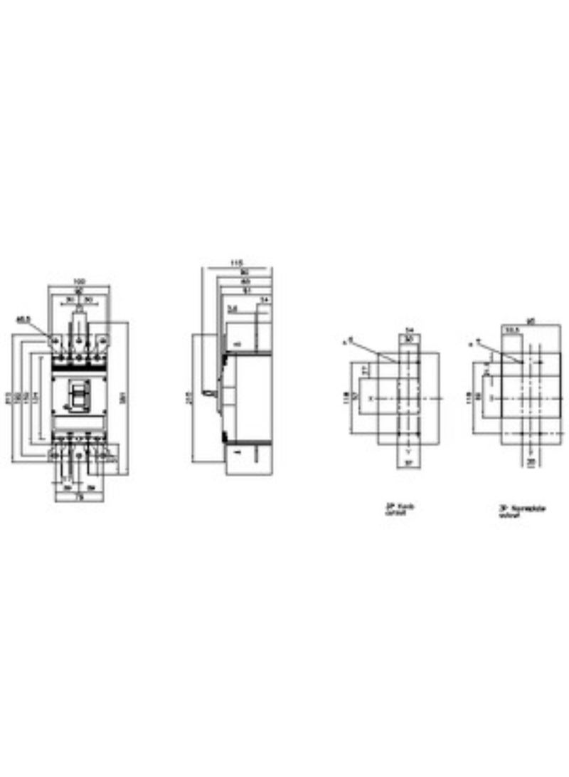 Siemens 3VJ1 Molded Case Circuit Breaker (MCCB), 160A, 3-Pole, 36kA, Fixed Thermal Magnetic Protection  - (3VJ1216-5DA32-0AA0) - Image 2