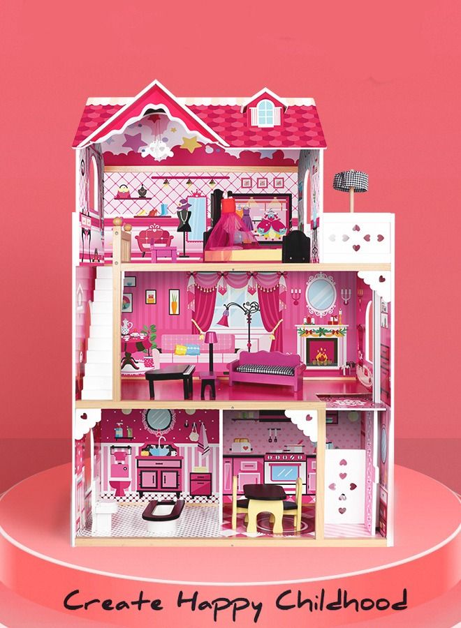 جساي تويز منزل الدمى الخشبي الحديث 3 طوابق مسرح الأميرة مجموعة الموت للأطفال - Image 2