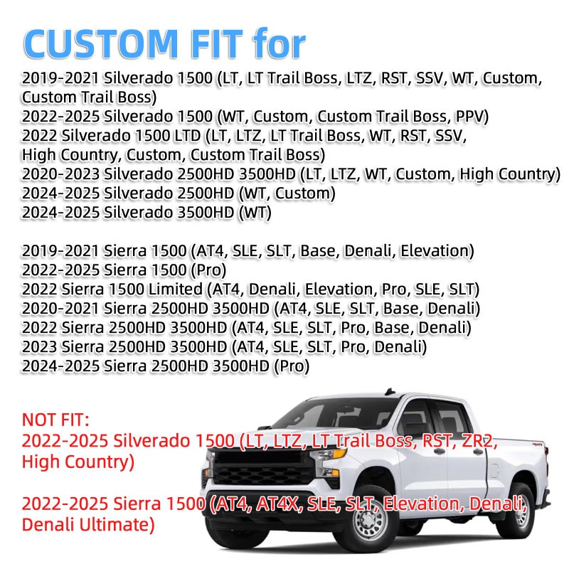 SKYLOTEC Dash Cover Mat Fit for 2019-2022 2023 2024 2025 Chevy Chevrolet Silverado 1500 2500HD 3500HD, 2019-2023 GMC Sierra 1500 2500HD 3500HD w/o Head Up Display No Speaker Cutout Dash Pad Protector - Image 3