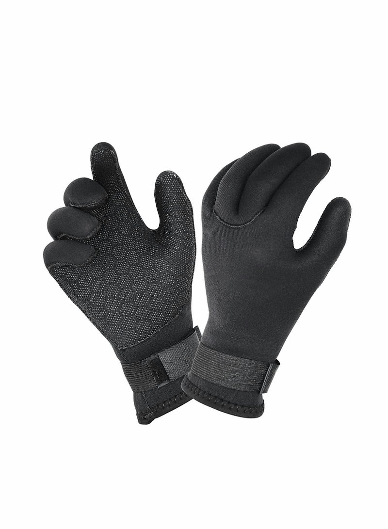 SYOSI Water Gloves, 3mm & 5mm Neoprene Five Finger Warm Wetsuit Winter Gloves for Scuba Diving Snorkeling Paddling Surfing Kayaking Canoeing Spearfishing Skiing - Image 1