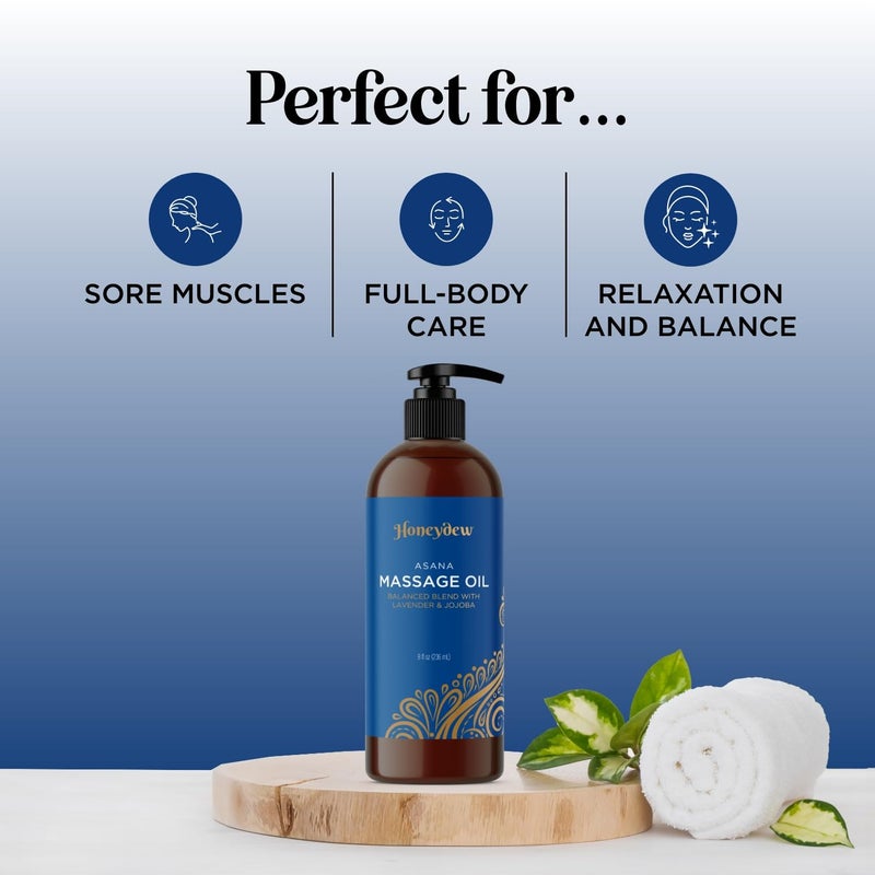 Honeydew Relaxing Sore Muscle Massage Oil for Body - Premium Highly Absorbent Non Greasy Rosemary and Lavender Massage Oil for Massage Therapy with Sweet Almond Oil - Therapeutic Grade Non GMO and Vegan - Image 2