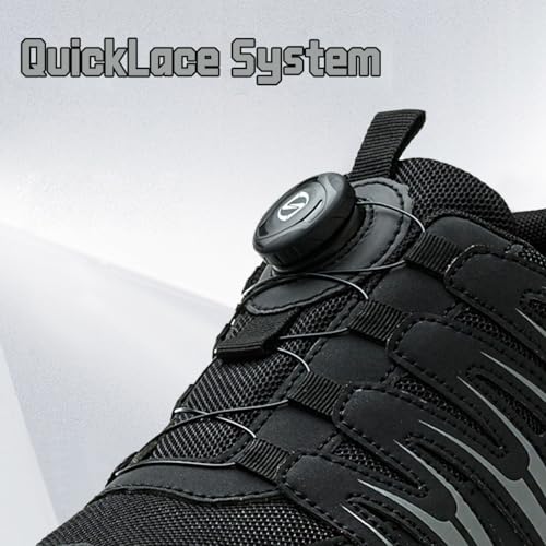 Netanac Steel Toe Shoes for Men Women, Breathable Safety Work Footwear with Durable Soft Sole, Comfort Puncture-Resistant Sneakers for Industrial,102GY,M9 - Image 3