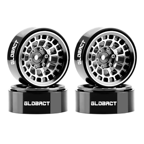 GLOBACT Aluminum Alloy 13 Beadlock Wheels 375mm Offset for SCX24 AX24 TRX4M Upgrade 118 124 RC Crawler Parts Black - Image 1