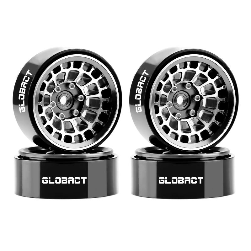 GLOBACT Aluminum Alloy 13 Beadlock Wheels 375mm Offset for SCX24 AX24 TRX4M Upgrade 118 124 RC Crawler Parts Black - Image 3