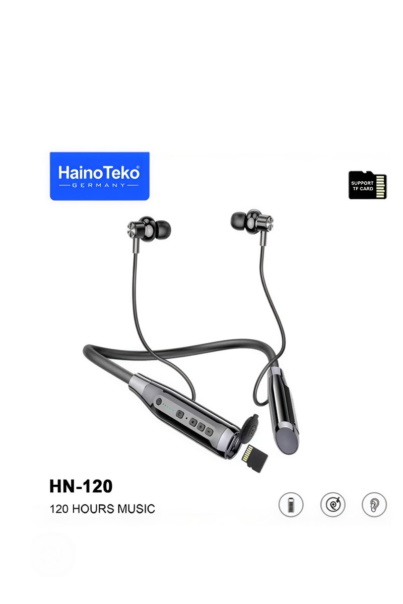 Haino Teko HainoTeko HN-120 Wireless Neckband Bluetooth Headphones - Original, Long Battery Life - Image 1