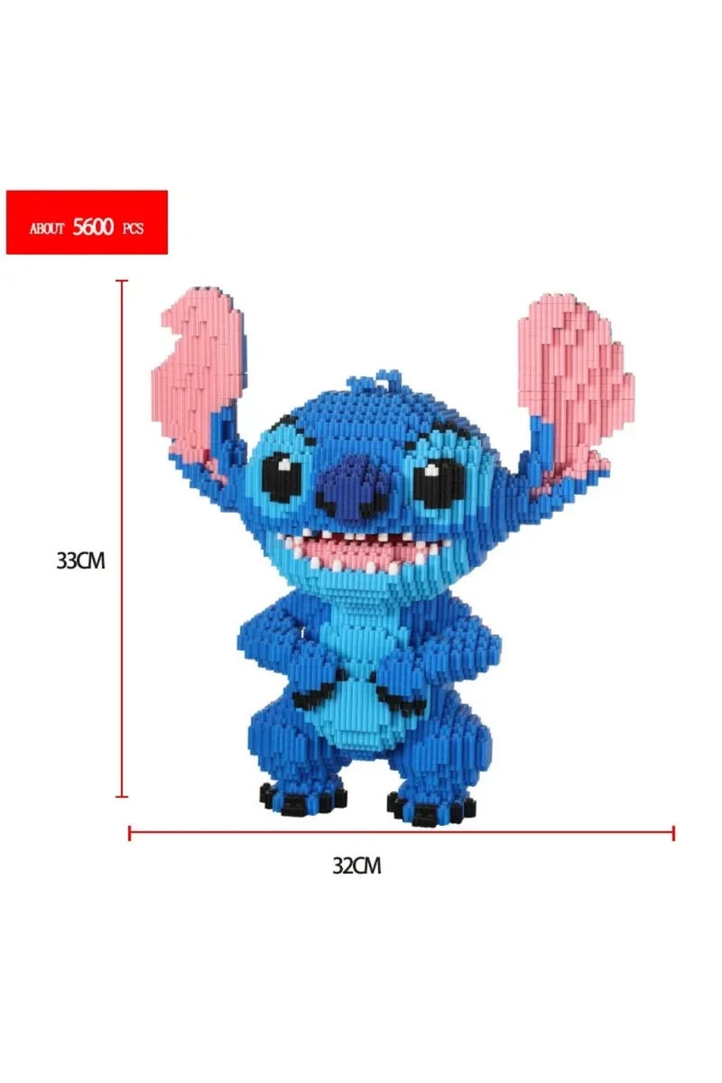 مكعبات بناء ديزني الجديدة البيضاء لعام 2024، مقاس 33 سم، بتصميم شخصية ستيتش من أنمي ديزني، لعبة تعليمية لطيفة للتجميع.