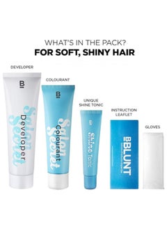 BBLUNT Salon Secret High Shine Creme Hair Colour, Black Natural Black 1, 100g with Shine Tonic, 8ml  - Image 2