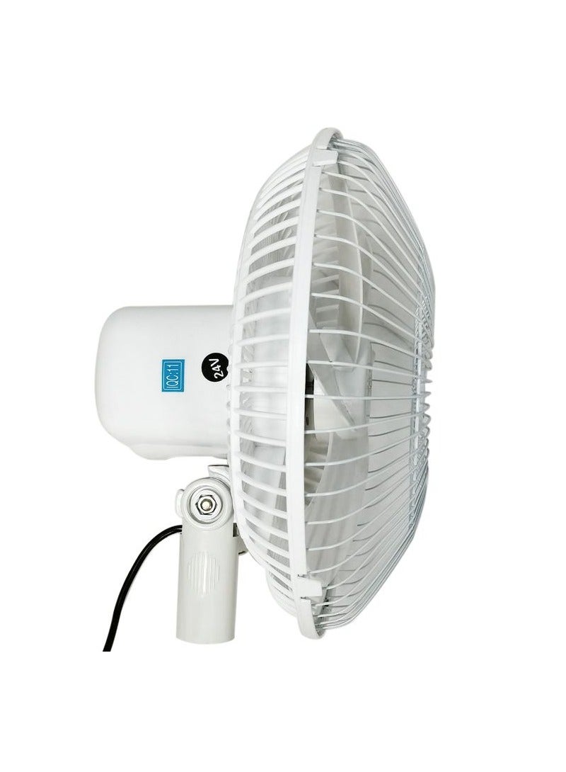 AGC 24V 11-Inch Oscillating Car Fan with Strong Clip Mount, 2 Speed Fast & Slow Control, Oscillation On/Off Switch, Adjustable Tilt, Portable Vehicle Cooling Fan for Truck Bus RV Cabin, White - Image 5
