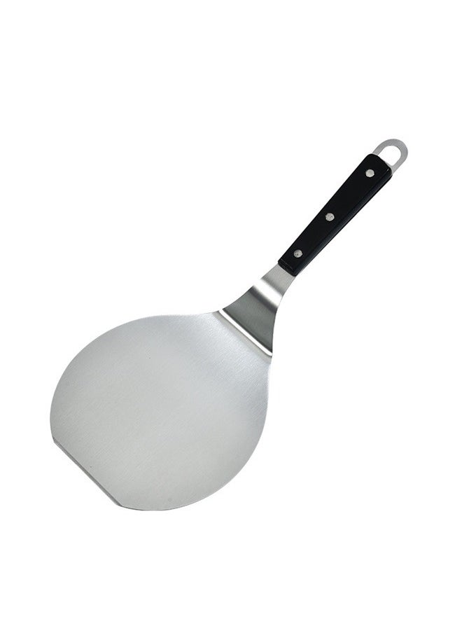 Generic Stainless Steel Cookie Shovel Silver/Black 36.5*16.5cm，Circular Arc Shape with Handle Pizza Shovel Holder  - Image 1