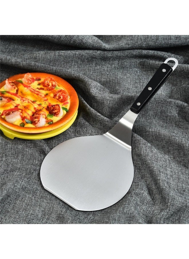 Generic Stainless Steel Cookie Shovel Silver/Black 36.5*16.5cm，Circular Arc Shape with Handle Pizza Shovel Holder  - Image 3