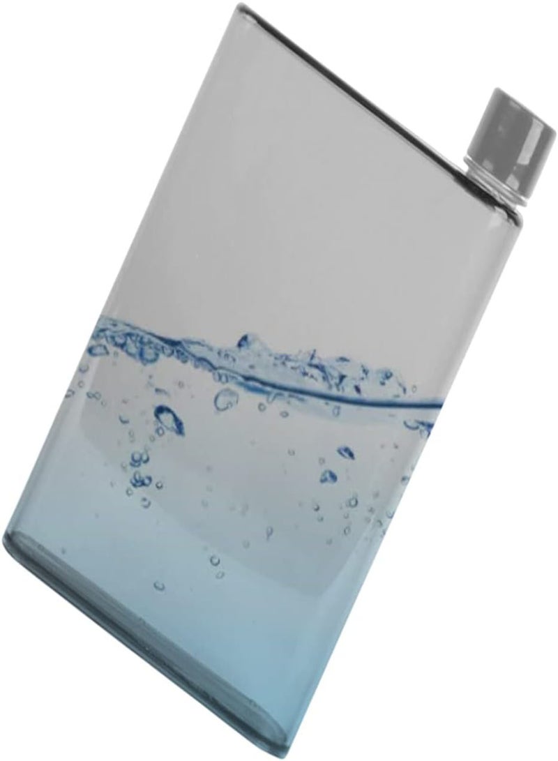 GGOOT Flat Water Bottle for Handbag Portable Stylish Square Drinking Bottle Juice Container Cups for Sport Travel Gray 420ML - Image 1