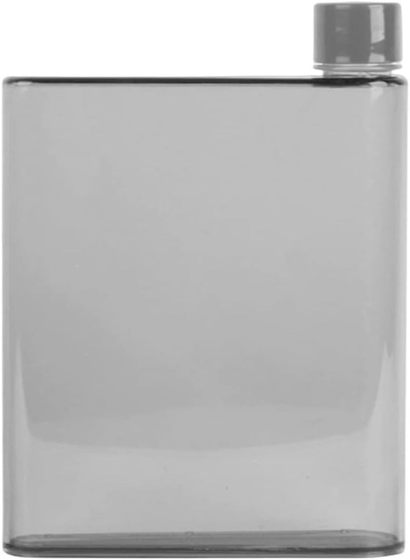 GGOOT Flat Water Bottle for Handbag Portable Stylish Square Drinking Bottle Juice Container Cups for Sport Travel Gray 420ML - Image 5