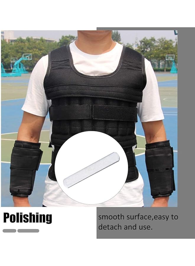 Leng Ke 6PCS Steel Plates for Weighted Vest Fitness Weighted Plates for Strength Training Jogging Sports Running Gym (Silver) - Image 4